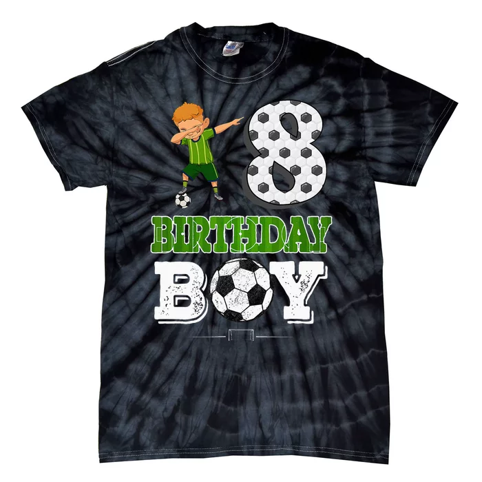 8 Year Old Gift Dabbing Boy Soccer Player 8th Birthday Boy Tie-Dye T-Shirt