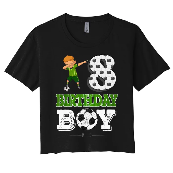 8 Year Old Gift Dabbing Boy Soccer Player 8th Birthday Boy Women's Crop Top Tee