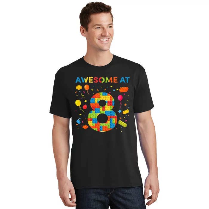 8 Year Old Building Blocks Birthday 8 T-Shirt