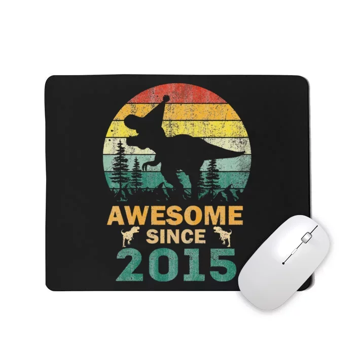 8 Year Old Dinosaur Awesome Since 2015 8th Birthday Gift Mousepad