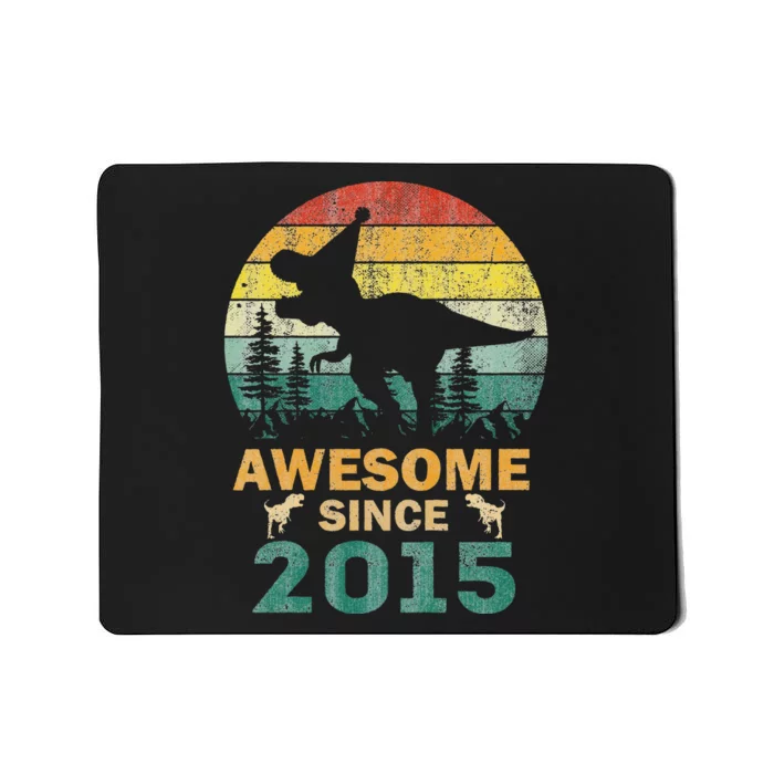 8 Year Old Dinosaur Awesome Since 2015 8th Birthday Gift Mousepad