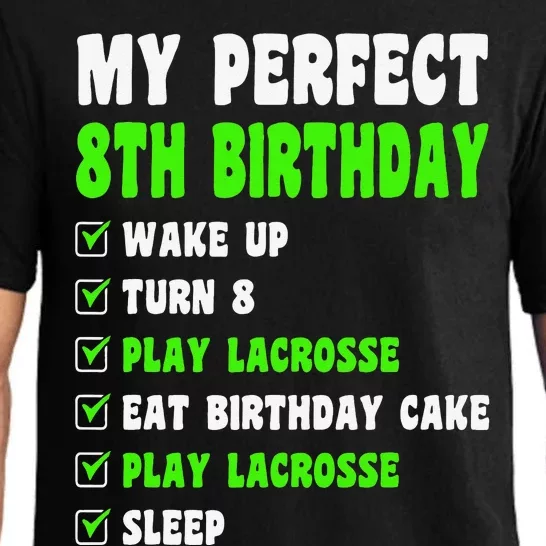 8 Year Old Perfect 8th Birthday Lacrosse 8th Birthday Pajama Set