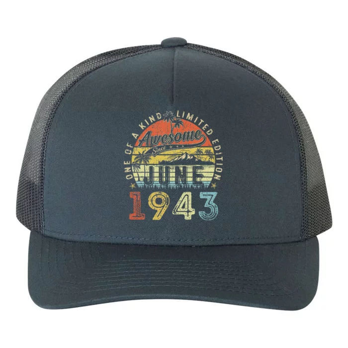 80 Year Old Awesome Since June 1943 80th Birthday Yupoong Adult 5-Panel Trucker Hat