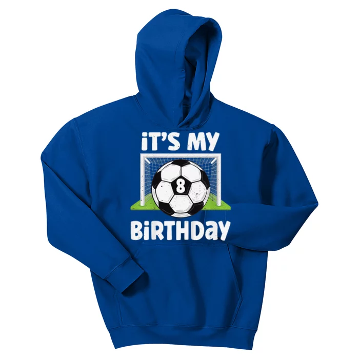 8 Years Old Soccer 8th Birthday Player Bday Party Kids Hoodie