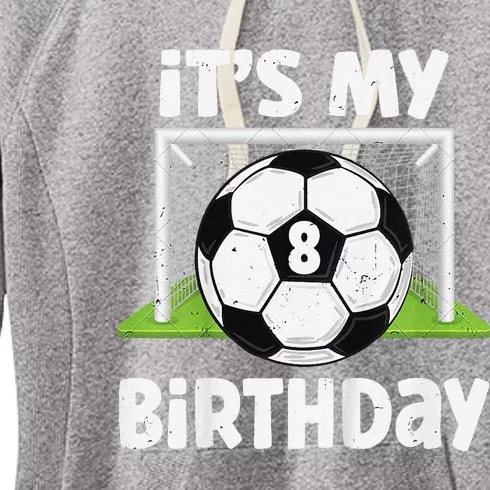 8 Years Old Soccer 8th Birthday Player Bday Party Women's Fleece Hoodie