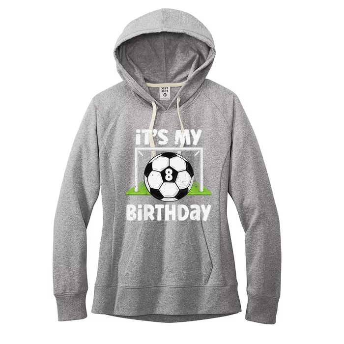 8 Years Old Soccer 8th Birthday Player Bday Party Women's Fleece Hoodie