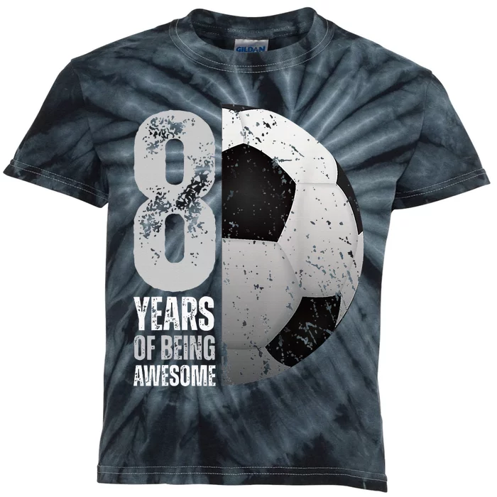 8 Year Old Soccer 8th Birthday Player Bday Party Kids Tie-Dye T-Shirt