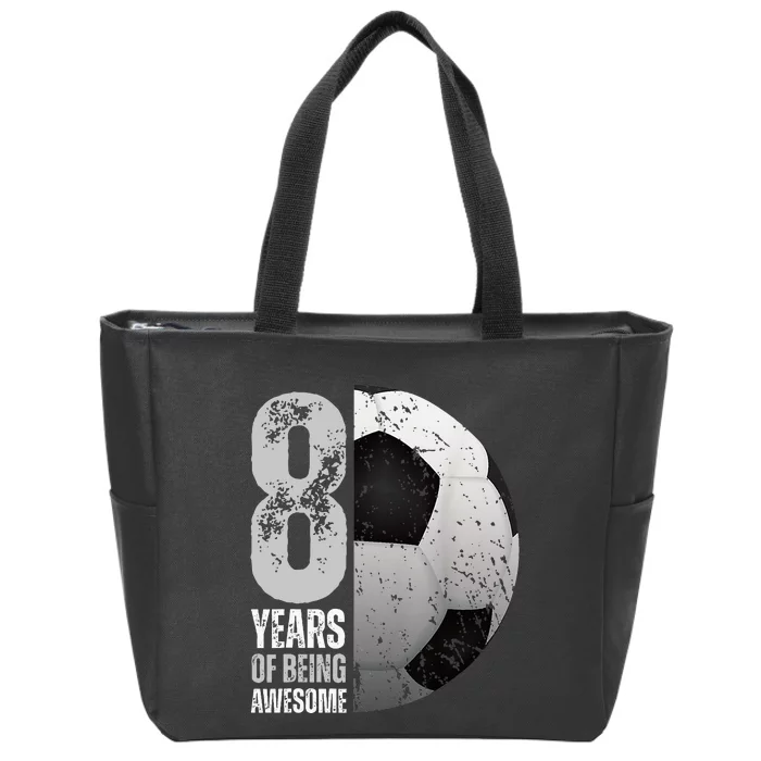 8 Year Old Soccer 8th Birthday Player Bday Party Zip Tote Bag