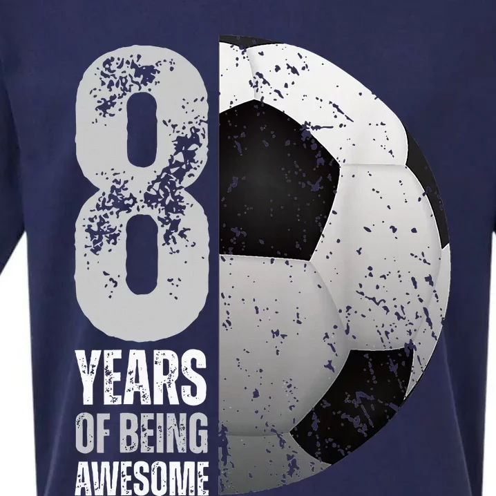 8 Year Old Soccer 8th Birthday Player Bday Party Sueded Cloud Jersey T-Shirt