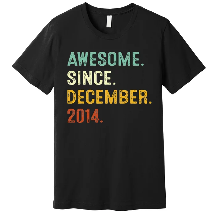 8 Year Old Gift Awesome Since December 2014 8th Birthday Premium T-Shirt