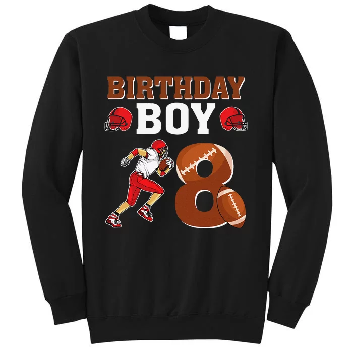 8 Years Old 8th Birthday Football Lover Party Tall Sweatshirt