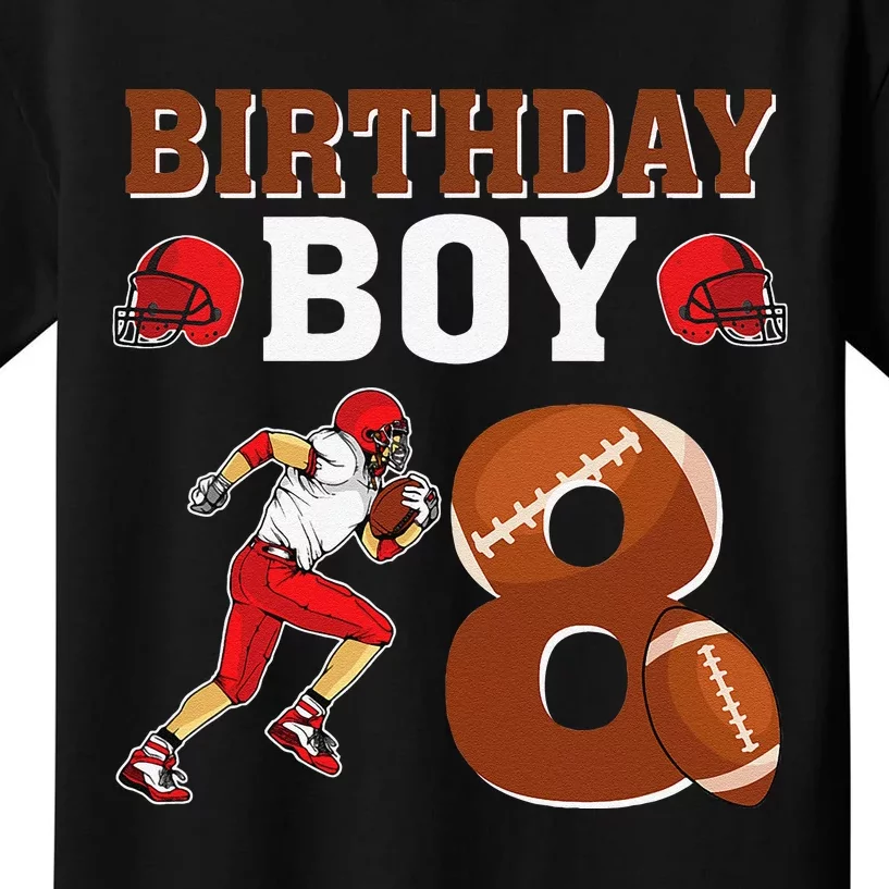 8 Years Old 8th Birthday Football Lover Party Kids T-Shirt