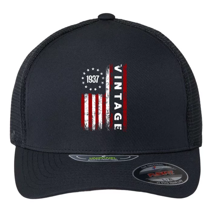 85 Years Old Vintage American Flag 1937 Flexfit Unipanel Trucker Cap