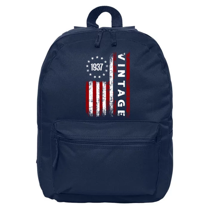 85 Years Old Vintage American Flag 1937 16 in Basic Backpack