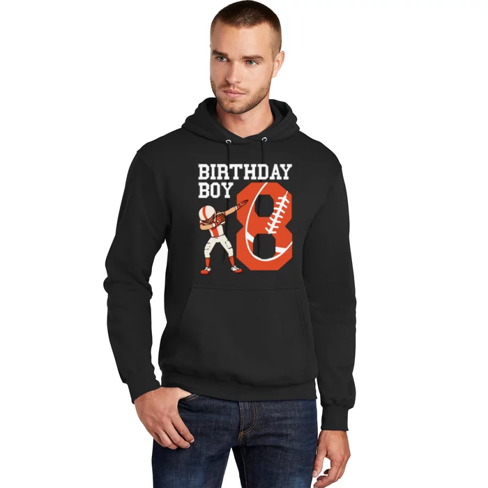 8 Years Old Football Player 8th Football Birthday Hoodie