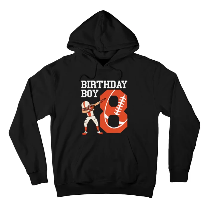 8 Years Old Football Player 8th Football Birthday Hoodie