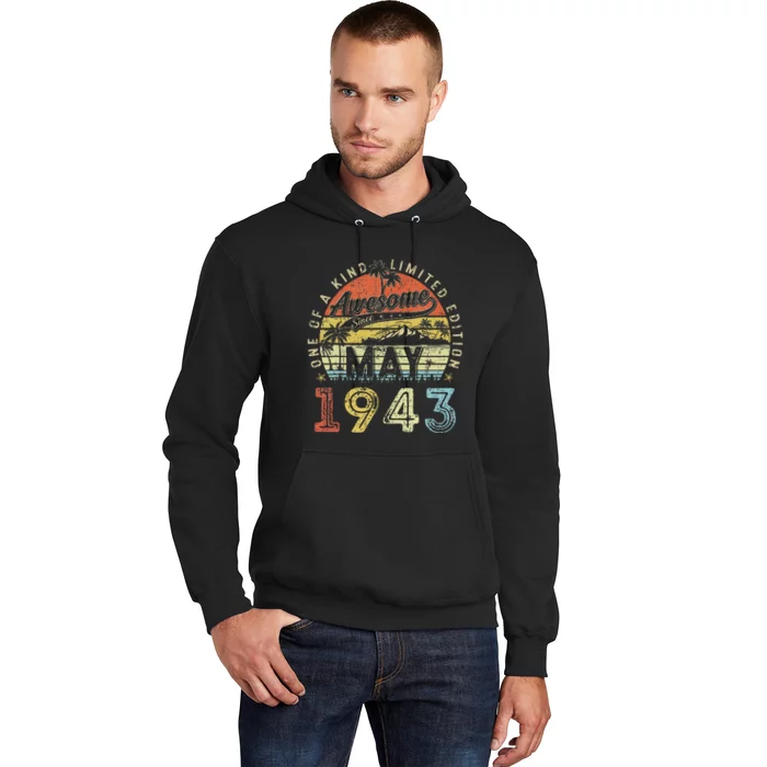 80 Year Old Awesome Since May 1943 80th Birthday Hoodie