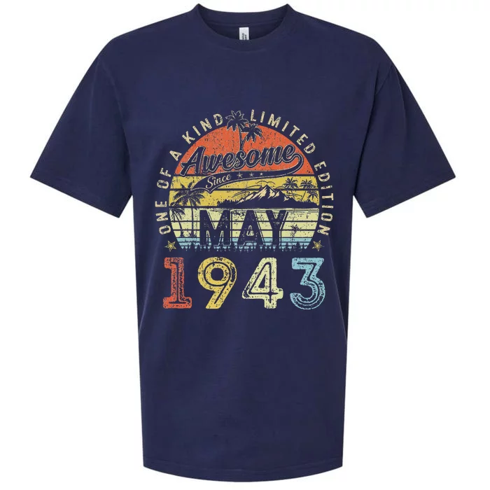 80 Year Old Awesome Since May 1943 80th Birthday Sueded Cloud Jersey T-Shirt