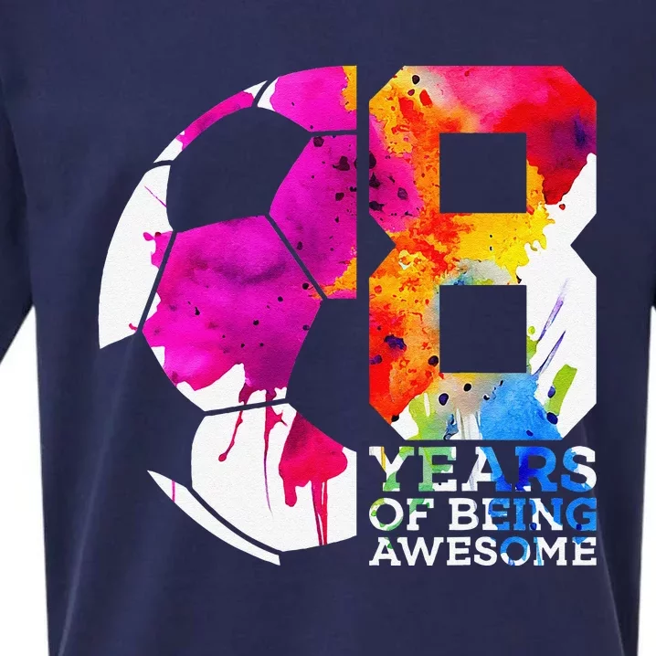 8 Years Of Being Awesome Soccer 8th Birthday Sueded Cloud Jersey T-Shirt