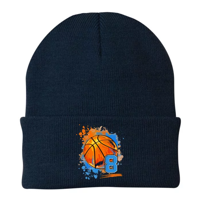 8 Years Old 8th Birthday Basketball Knit Cap Winter Beanie