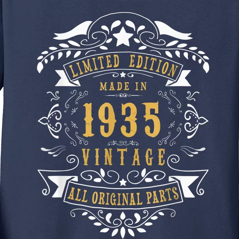 88 Years Old 88th Birthday Present Made Born in 1935  Wo Idea Kids Long Sleeve Shirt