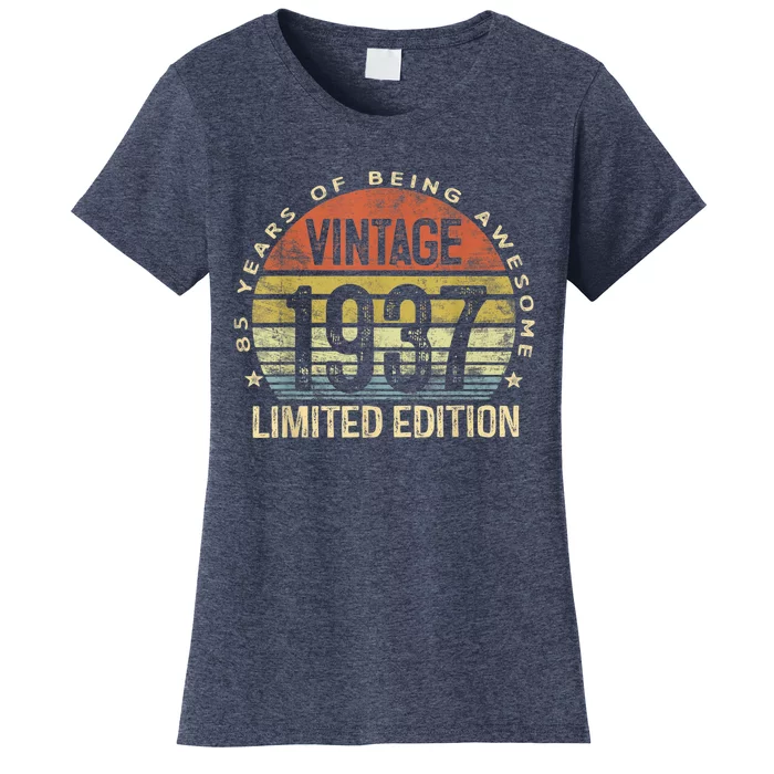 85 Year Old Gifts Vintage 1937 Limited Edition 85th Birthday Present Women's T-Shirt