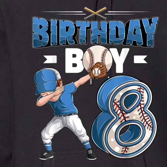 8 Years Old Boy Baseball Player 8th Birthday Kids Premium Hoodie