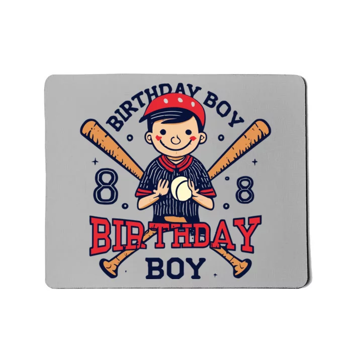 8 Years Old Boy Baseball Player 8th Birthday Kids Mousepad