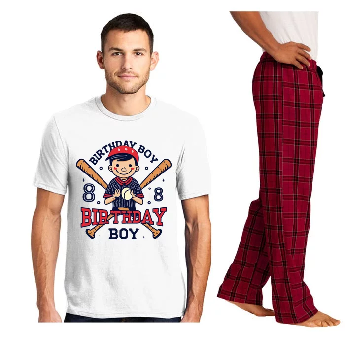 8 Years Old Boy Baseball Player 8th Birthday Kids Pajama Set