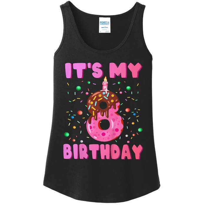 8 years old Funny Donut it's my 8th birthday Ladies Essential Tank