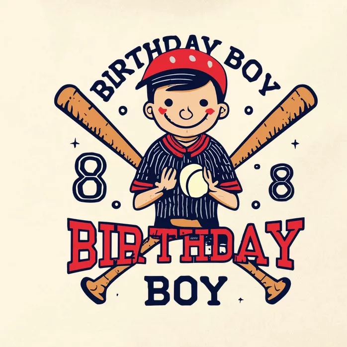 8 Years Old Boy Baseball Player 8th Birthday Kids Zip Tote Bag