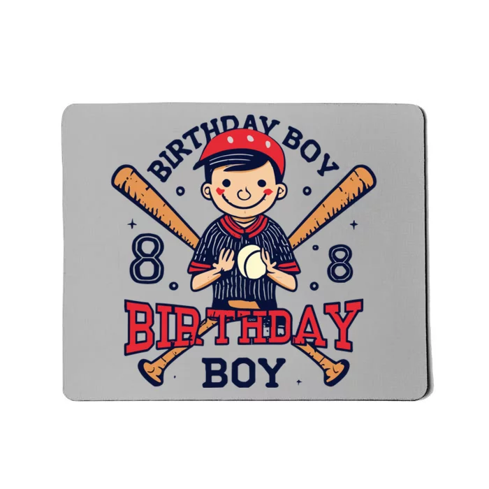 8 Years Old Boy Baseball Player 8th Birthday Kids Mousepad