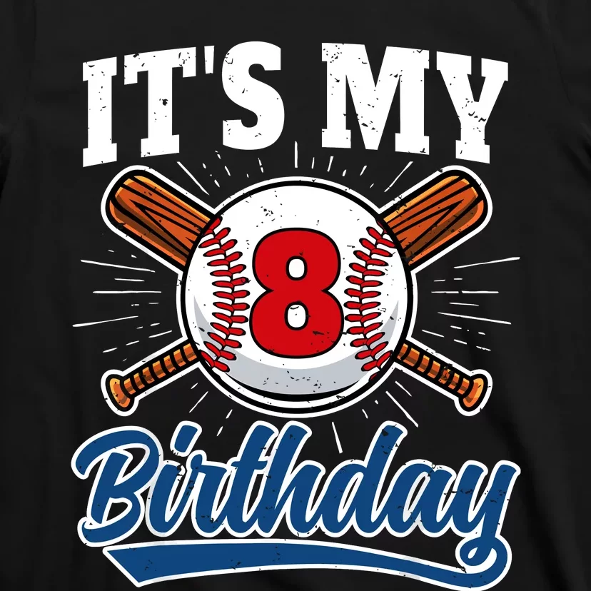 8 Years Old Baseball Player 8th Birthday Party T-Shirt