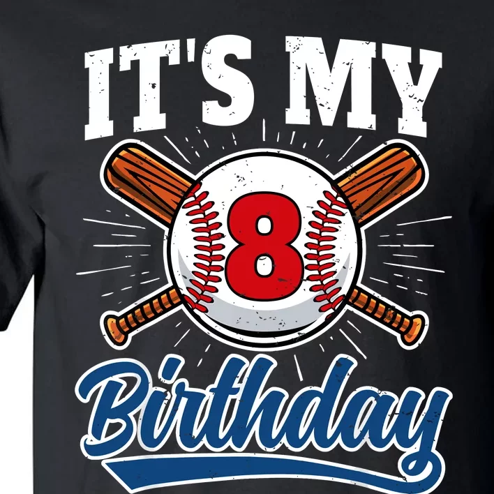 8 Years Old Baseball Player 8th Birthday Party Tall T-Shirt