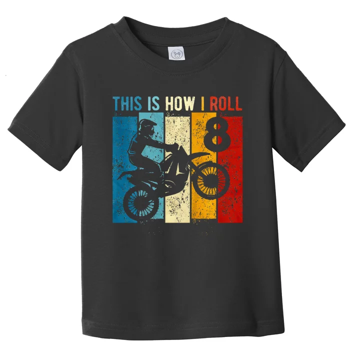 8 Year Old Birthday Boy Motocross 8th Birthday Dirt Bike Toddler T-Shirt