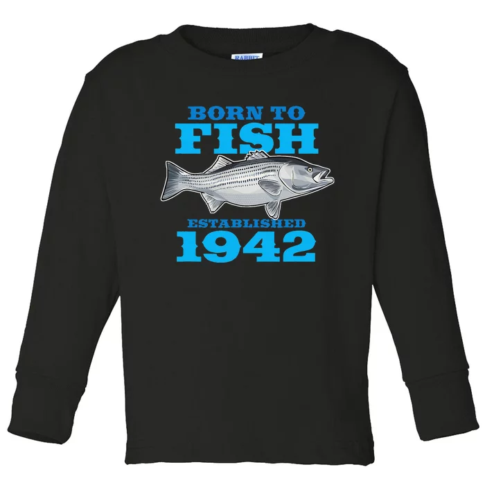 81 Year Old Fishing Fisherman 1942 81st Birthday Gift Toddler Long Sleeve Shirt