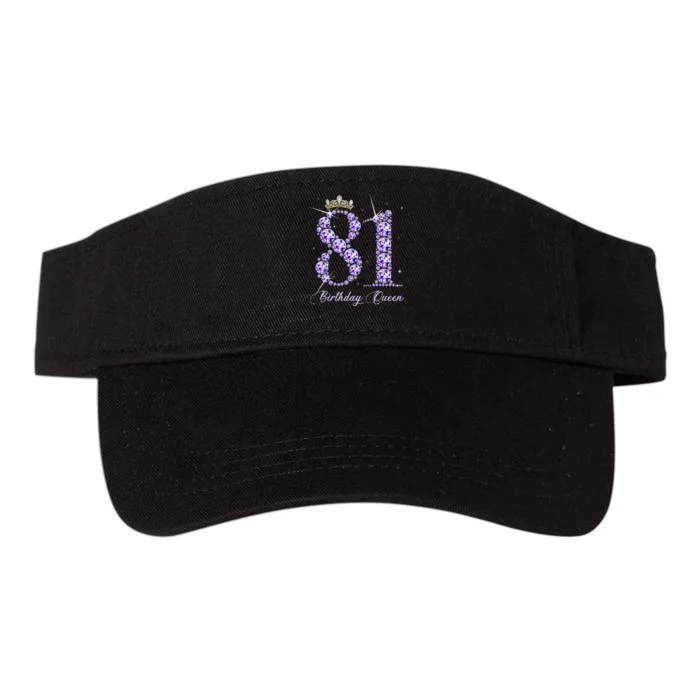 81 Year Old Its My 81st Birthday Queen Diamond Heels Crown Valucap Bio-Washed Visor