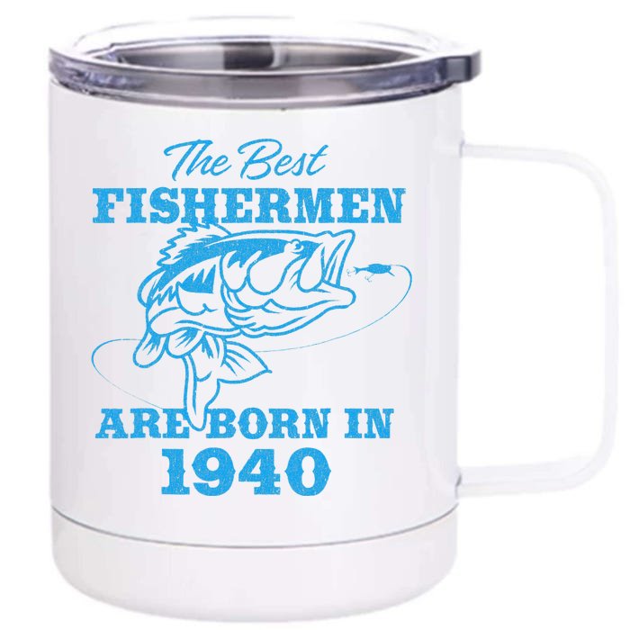 83 Year Old Fisherman Fishing 1940 83rd Birthday (3) Front & Back 12oz Stainless Steel Tumbler Cup