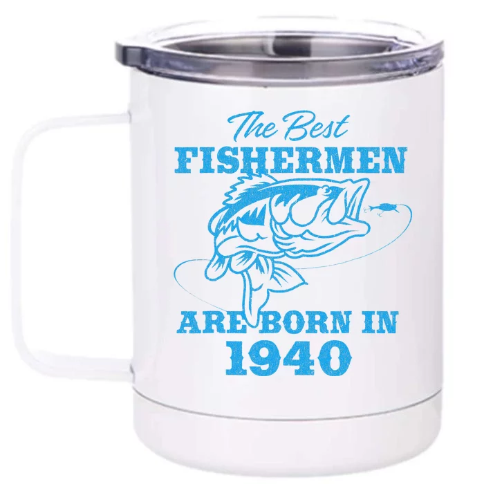 83 Year Old Fisherman Fishing 1940 83rd Birthday (3) Front & Back 12oz Stainless Steel Tumbler Cup