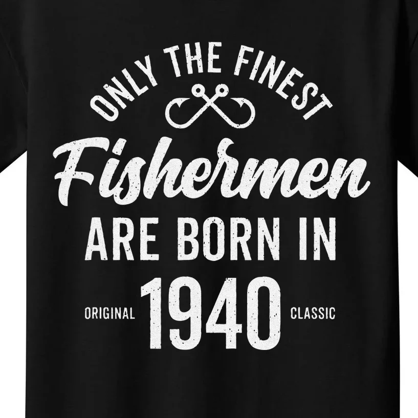 83 Year Old Fisherman Fishing 1940 83rd Birthday Cute Kids T-Shirt