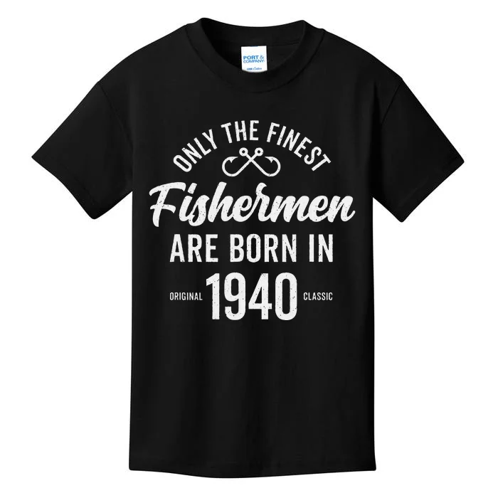 83 Year Old Fisherman Fishing 1940 83rd Birthday Cute Kids T-Shirt