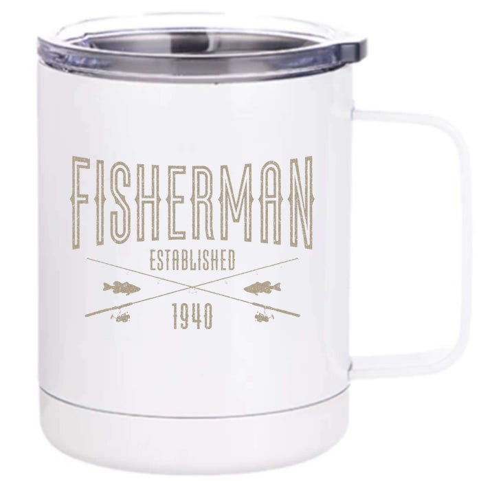 83 Year Old Fisherman Fishing 1940 83rd Birthday Funny Front & Back 12oz Stainless Steel Tumbler Cup