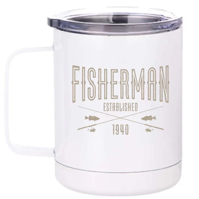 83 Year Old Fisherman Fishing 1940 83rd Birthday Funny Front & Back 12oz Stainless Steel Tumbler Cup