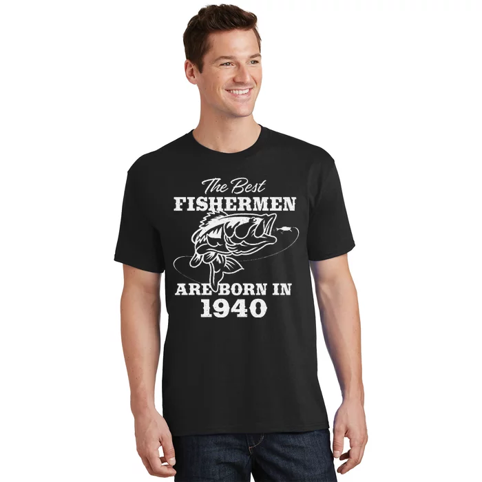 83 Year Old Fisherman Fishing 1940 83rd Birthday Gift T-Shirt