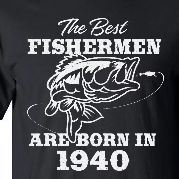 83 Year Old Fisherman Fishing 1940 83rd Birthday Gift Tall T-Shirt