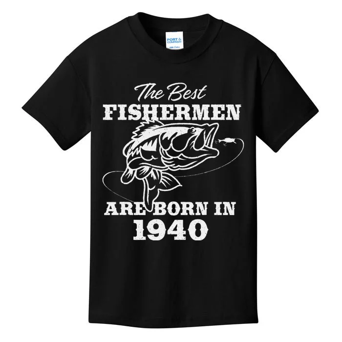 83 Year Old Fisherman Fishing 1940 83rd Birthday Gift Kids T-Shirt