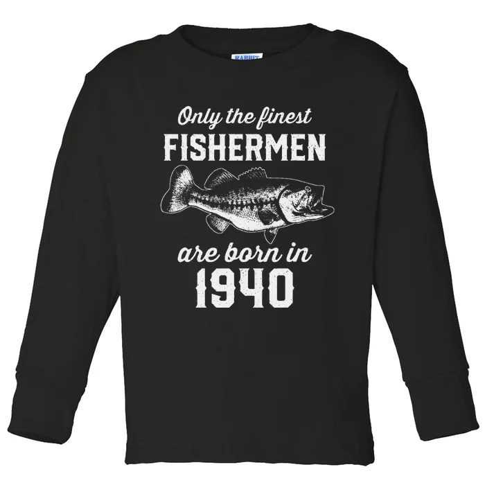 83 Year Old Fisherman Fishing 1940 83rd Birthday Toddler Long Sleeve Shirt