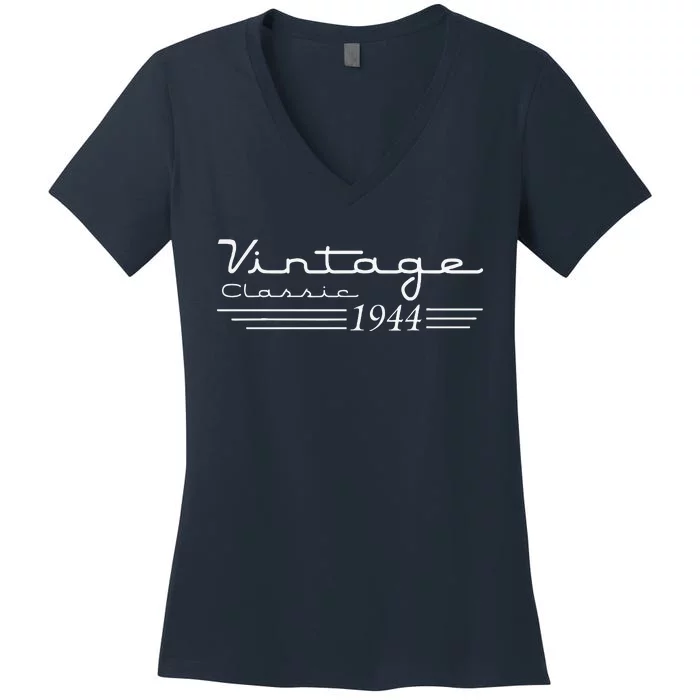 80 Year Old Gifts Vintage 1944 80th 80th Birthday Women's V-Neck T-Shirt