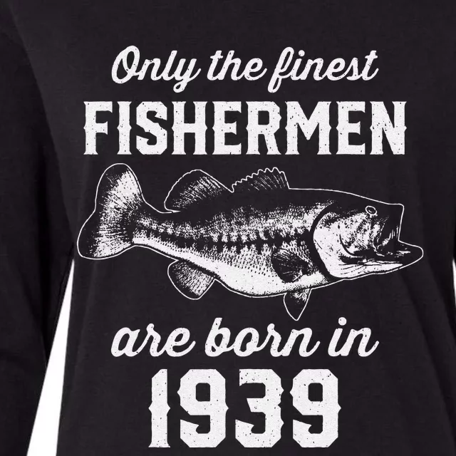 84 Year Old Fisherman Fishing 1939 84th Birthday Womens Cotton Relaxed Long Sleeve T-Shirt