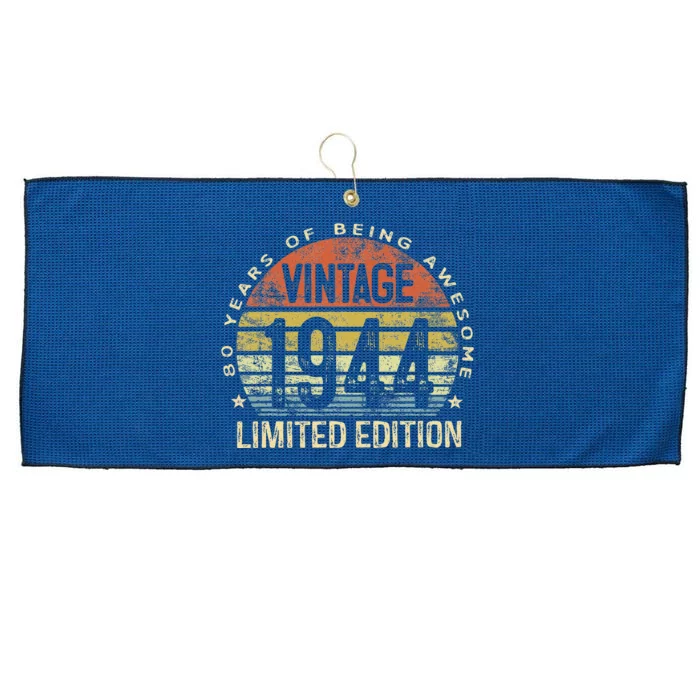 80 Year Old Gifts Vintage 1944 Limited Edition 80th Birthday Large Microfiber Waffle Golf Towel